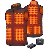 GOTOBI Men's Heated Vest with 16000mAh 7.4V Battery, Ergonomics Heating System, Smart Temp Control, Heated Vest for Men