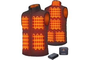 GOTOBI Men's Heated Vest with 16000mAh 7.4V Battery, Ergonomics Heating System, Smart Temp Control, Heated Vest for Men