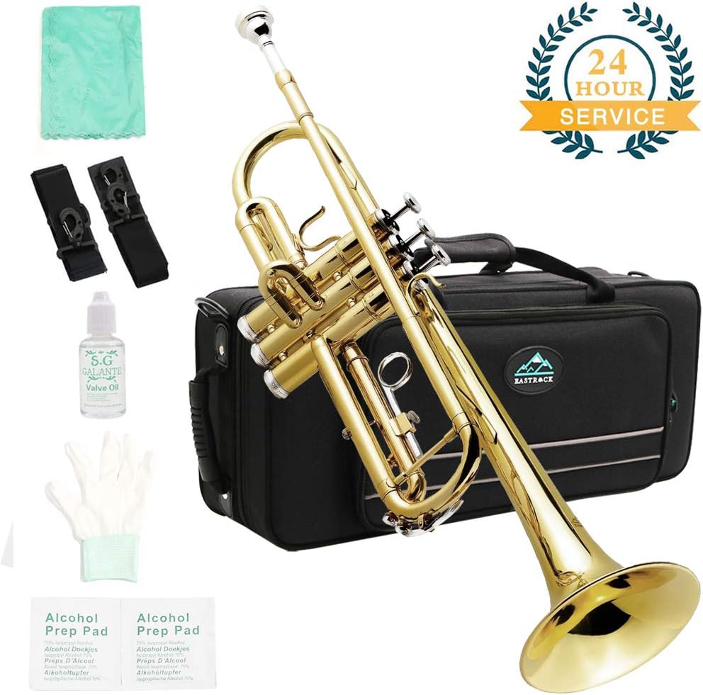 Eastrock Trumpet B Standard Bb Trumpet Set for Student Beginner with
