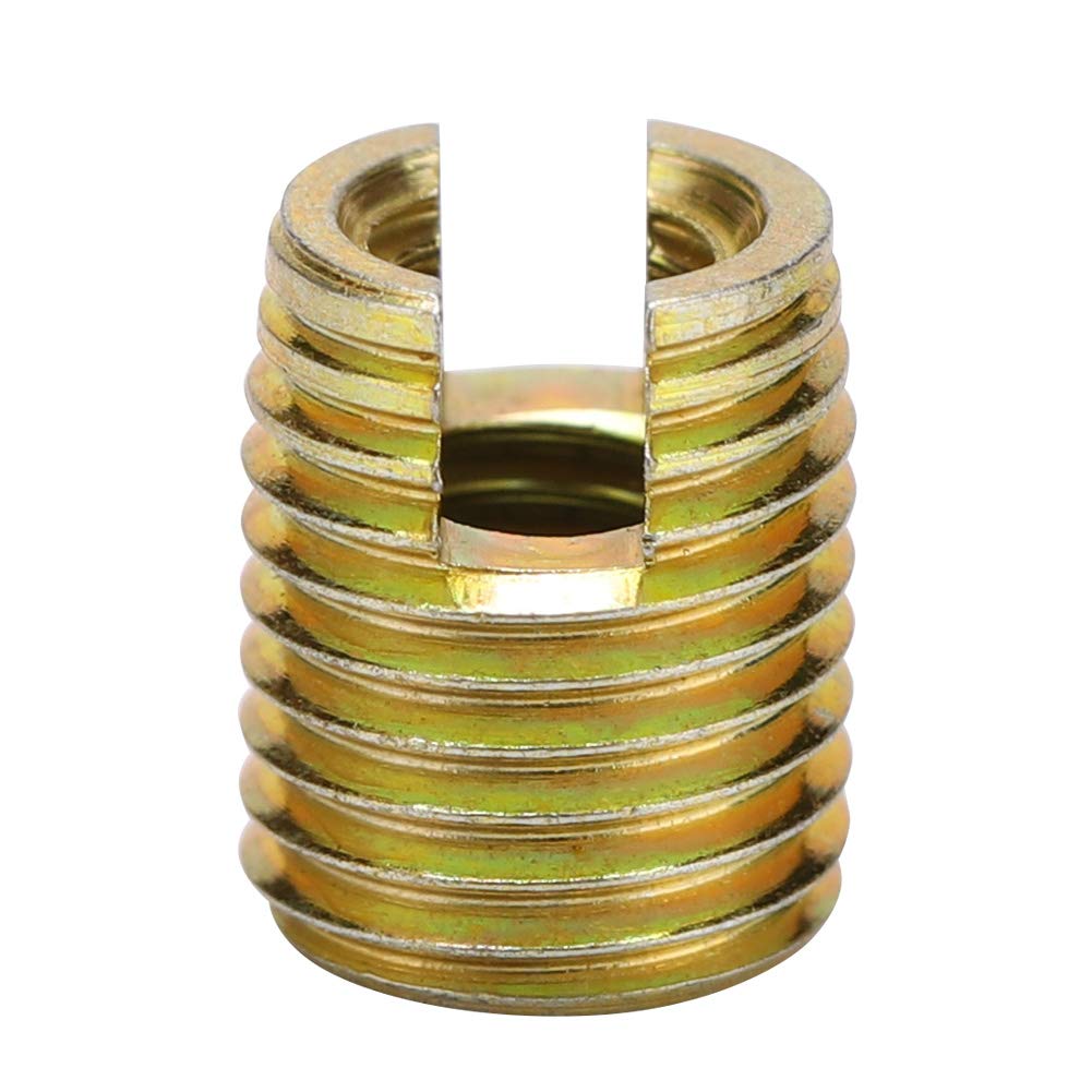 20Pcs Thread Inserts Carbon Steel Self-tapping Thread Insert Screw Repairing Accessories with Optional Size(Inner M3*0.5 Outer M5*0.5: 6mm / 0.2in)