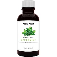 Native Vanilla - Pure Spearmint Extract - 4 Fl Oz - Pure Flavors and Extracts - Perfect for Cooking, Baking, and Dessert Craf