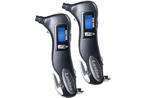 Lantoo Digital Tire Pressure Gauge 150 PSI – 5-in-1 Emergency Tool for Cars, Trucks & Bikes – Includes Seatbelt Cutter, Window Breaker, LED Flashlight & Red Safety Light - 2 Pack