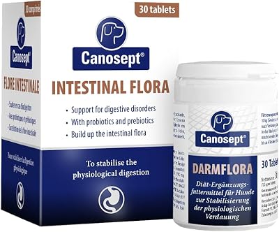 flora intestinale cane - probiotici per cani e prebiotici - enzimi digestivi - supporta i disturbi digestivi - rafforza la flora intestinale - probiotico digestivo per cani - 30 compresse