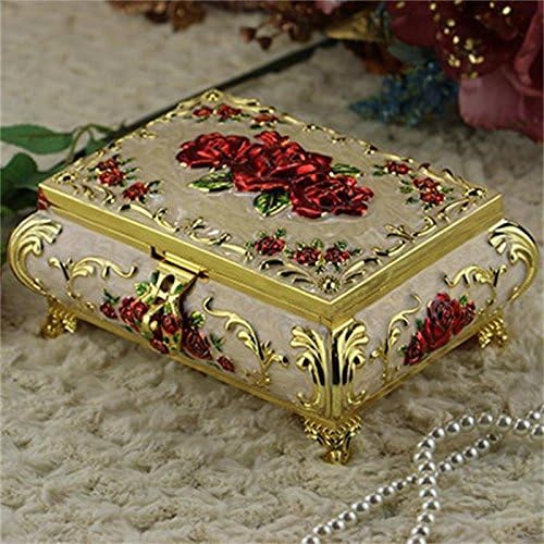 DELLT-Russian jewelry box princess European Korean non-real retro wood locking storage box jewelry mirror ornaments