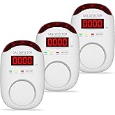3 Packs Natural Gas Detector - Gas Leak Detector for Home,RV, Gas Detectors for Home Natural Gas,Combustible Gas Detector for LNG, LPG,Propane,Methane.
