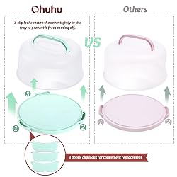 10 Inch Cake Carrier With Lid - BPA-Free Cake Holder, Includes Cake Boards & Carrying Bag