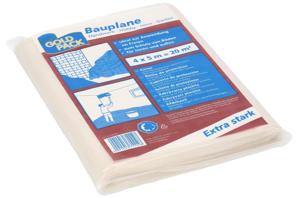 Tarpaulin 89509 Construction Tarpaulin Made from Recycled LDPE, 4 x 5 m