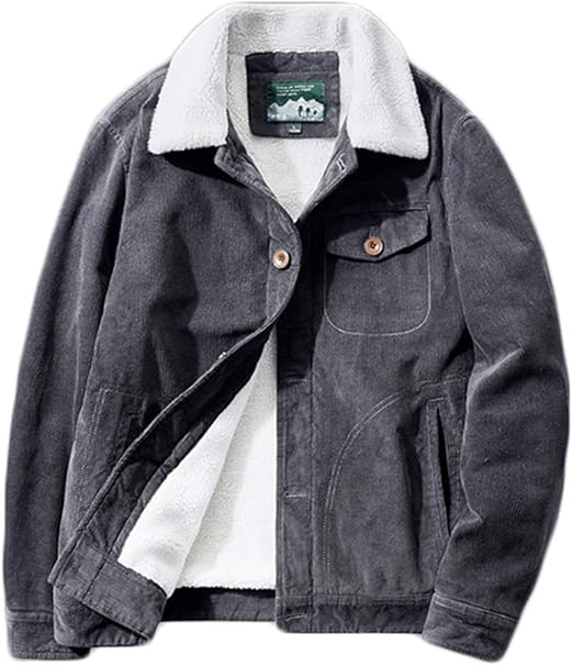 Amazon ジャンーウェ メンズ コーデュロイジャケット ショット ムートンコート 折り襟 もこもこ アウター かっこいい 通勤 通学 カジュアル おしゃれ 3色 大きいサイズ コート ジャケット 通販