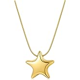 HANRESHE Star Choker Necklace for Women Stainless Steel Minimalist 14K Gold Plated Star Charm Pendant