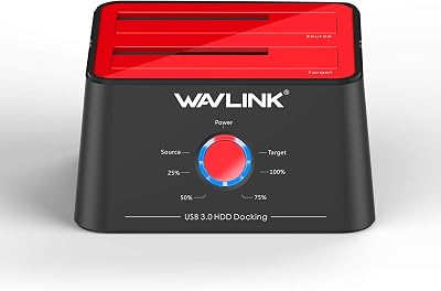 WAVLINK USB 3.0 to SATA External Hard Drive Docking Station Dual Bay 2.5/3.5