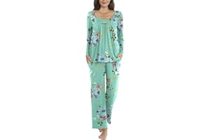 TAOHUADAO Women's Fall Pajama Sets, 2 Piece Lounge Sleepwear Ladies Pjs Sets with Pockets