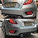 RCP - CVI-BPL02- Aftermarket LED Rear Bumper Reflector Brake Lights Mustang Style for 2016 Tenth Generation Honda Civic Sedan (not fit the Hatchback)