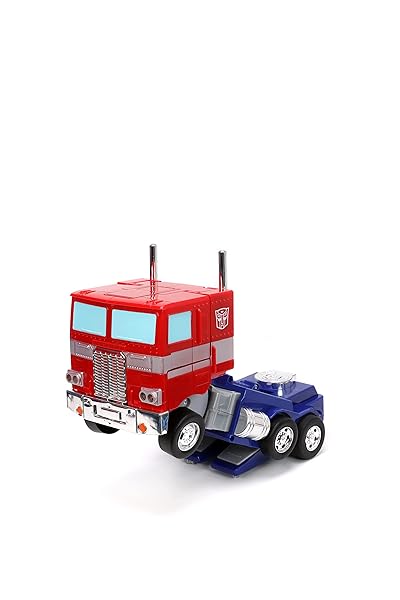 JADA TOYS – TRANSFORMERS OPTIMUS PRIME CONVERTING RC VEHICLE – KIDS TOYS GIFT WITH TRANSFORMATION FROM TRUCK TO ROBOT – LIGHTS & SOUNDS – FULL FUNCTION REMOTE CONTROL – 13″ LONG