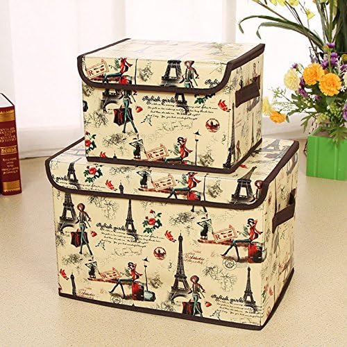 SeaOtter Town Storage Box, Toy/Cloth/Clutter Storage Bin,Waterproof Surface,Set of 2 (Tower Girl)