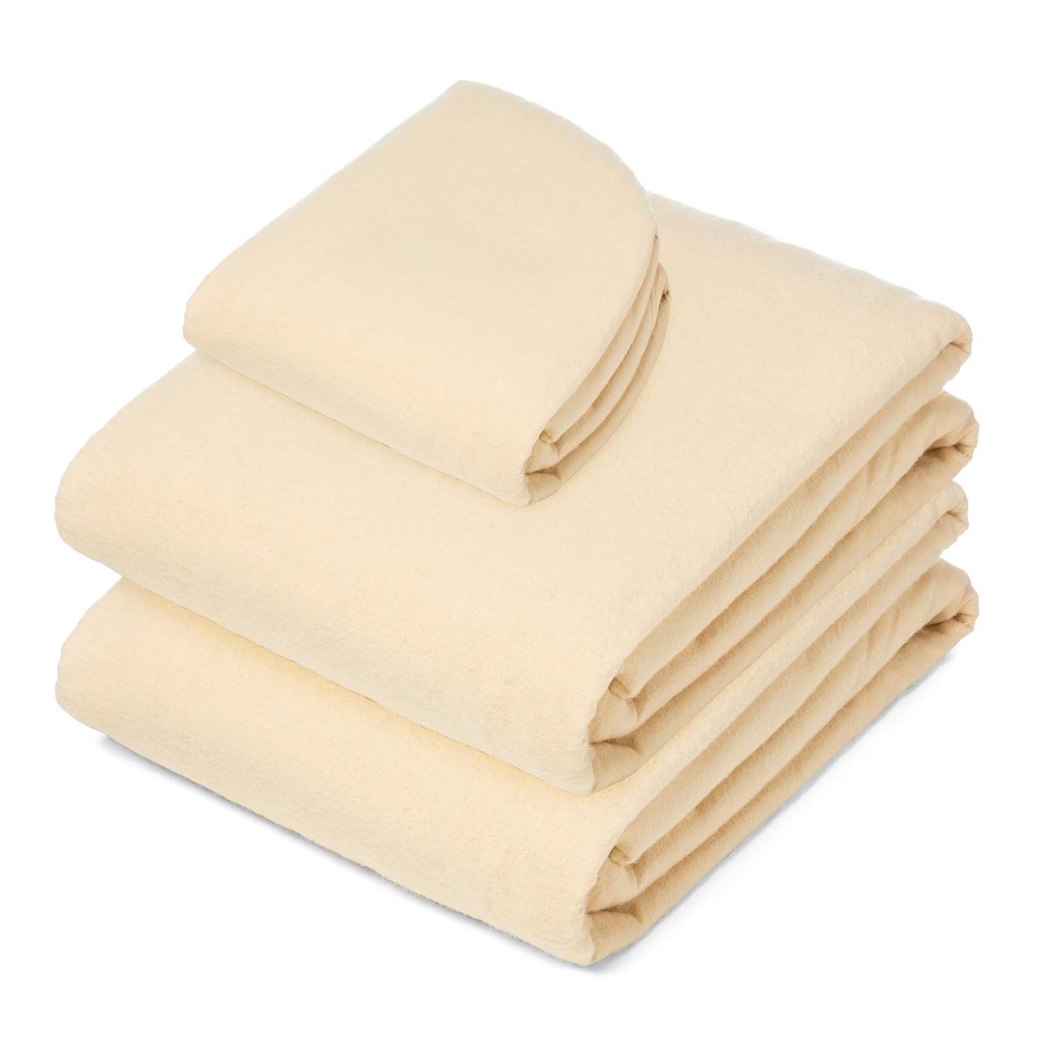 Saloniture 3-Piece Flannel Massage Table Sheet Set - Soft Cotton Facial Bed Cover - Includes Flat and Fitted Sheets with Face Cradle Cover - Natural : Beauty