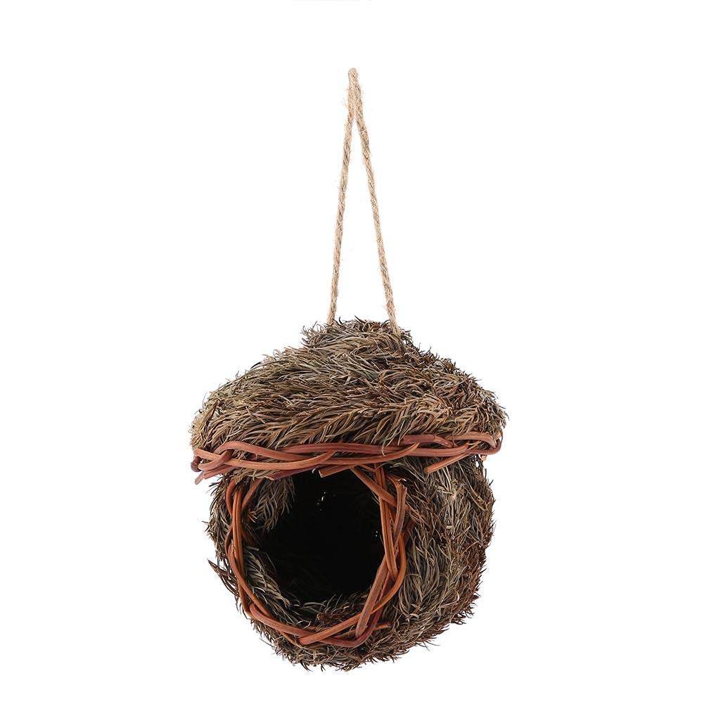 Handmade Woven Bird Nest Cage for Parrots Hamsters Small Pets Cozy Resting Place Natural Hut Animal Shelter