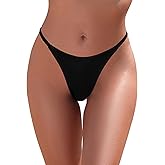 SHEKINI Women's Thong Bikini Bottom V Waist High Cut Cheeky Bathing Suit Bottoms