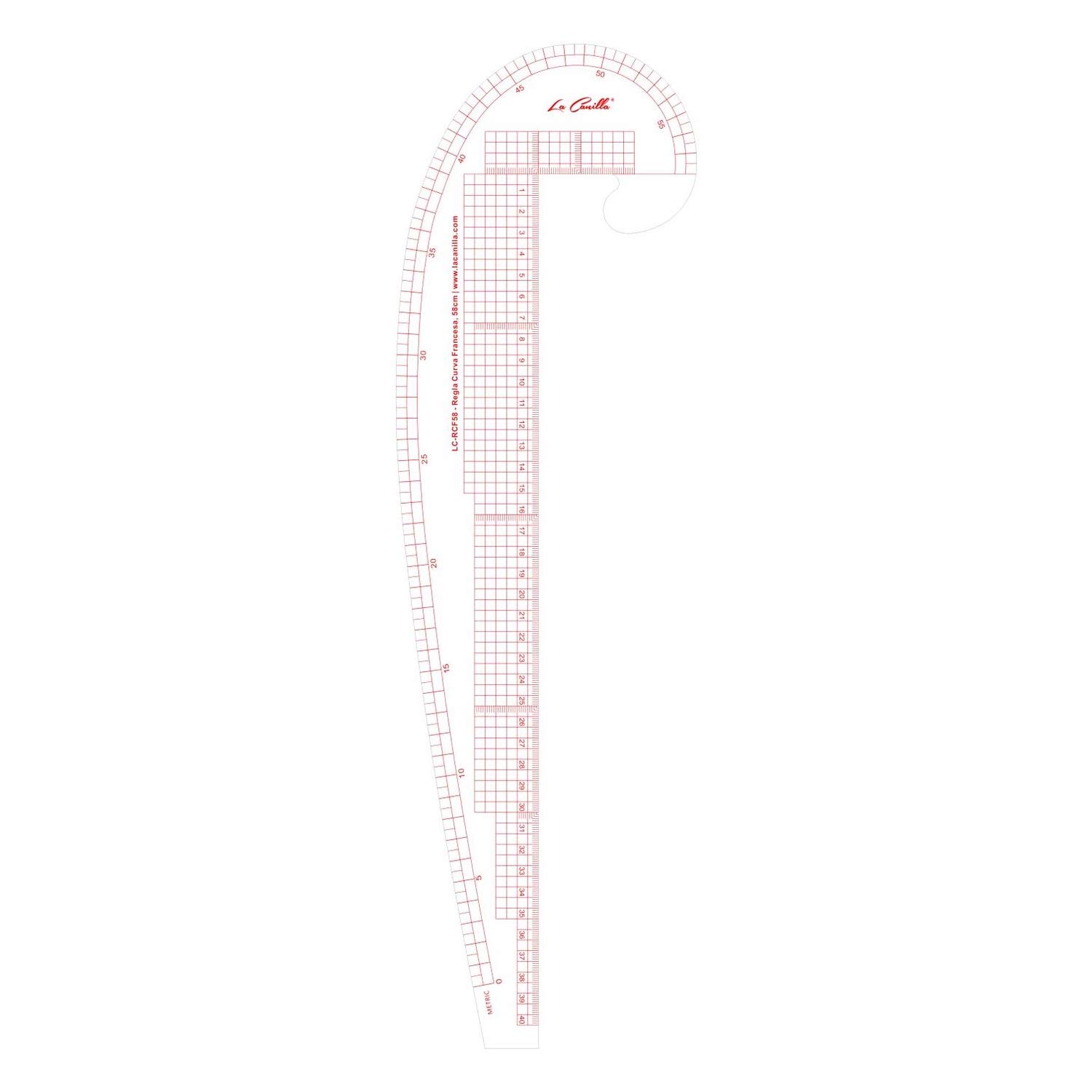 La Canilla ® – French Curve Ruler for Sewing and Pattern 58 cm Dressmaking and Tailoring Professional and Transparent