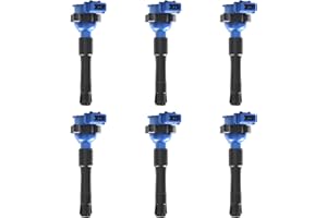 GRIZZLY AUTO Ignition Coil Pack UF354 Replacement for BMW 325i 335i 328i 525i 530i 330i 650i X3 X5 M3 Z3 2.5L 2.8L 3.0L 3.2L 5.4L V6 V8 More Replace UF300 12131748017 12131703825 UF645 Set of 6 Blue