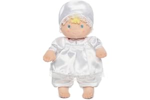 Genius Baby Toys Baptism Baby Doll - Christening Doll in White Satin Dress for Baby, 10" - Super Soft - Baptism Gifts for Girl or Boys - Special Christening Gifts for New Baby