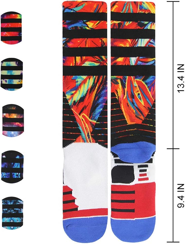 J'colour Basketball Socks, Cushioned Athletic Sports Crew Socks for Men & Women: Clothing