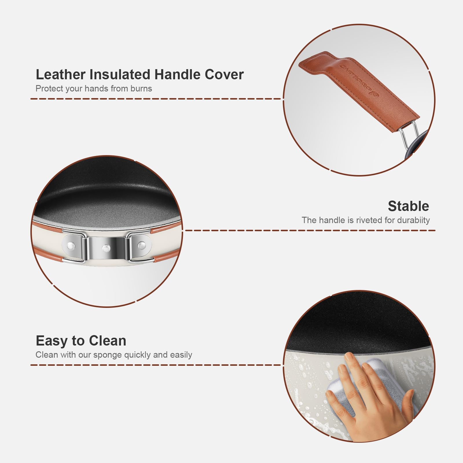 Odoland 10pcs Camping Geschirr Set mit klappbarem Campingkocher, keramisches Antihaft-Kochset mit Teller, Schüssel, Gabel, Messer, Löffel für Camping, Rucksacktourismus, Wandern und Picknicks 4