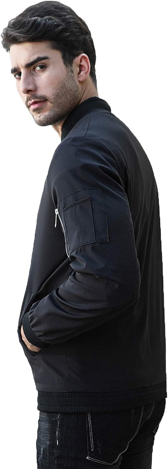 sandbank Men's Slim Fit Lightweight Softshell Flight Bomber Jacket Coat at  Men’s Clothing store