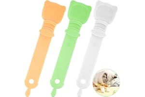 oruola 3pcs Cat Treat Spoon,Cat Strip Feeder Squeeze Spoon,3 Color Happy Spoon for Cats,Cat Strip Squeeze Spoon,Multifunctional Lickable Wet Cat Treat Dispenser for Squeezing Puree and Liquid Snack