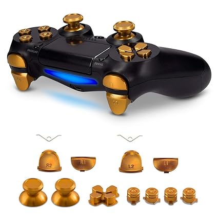 kwmobile Playstation 4 Controller (1. Gen) Ersatztasten - mit Schultertasten - Aluminium Ersatz Tasten für Playstation 4 Cont