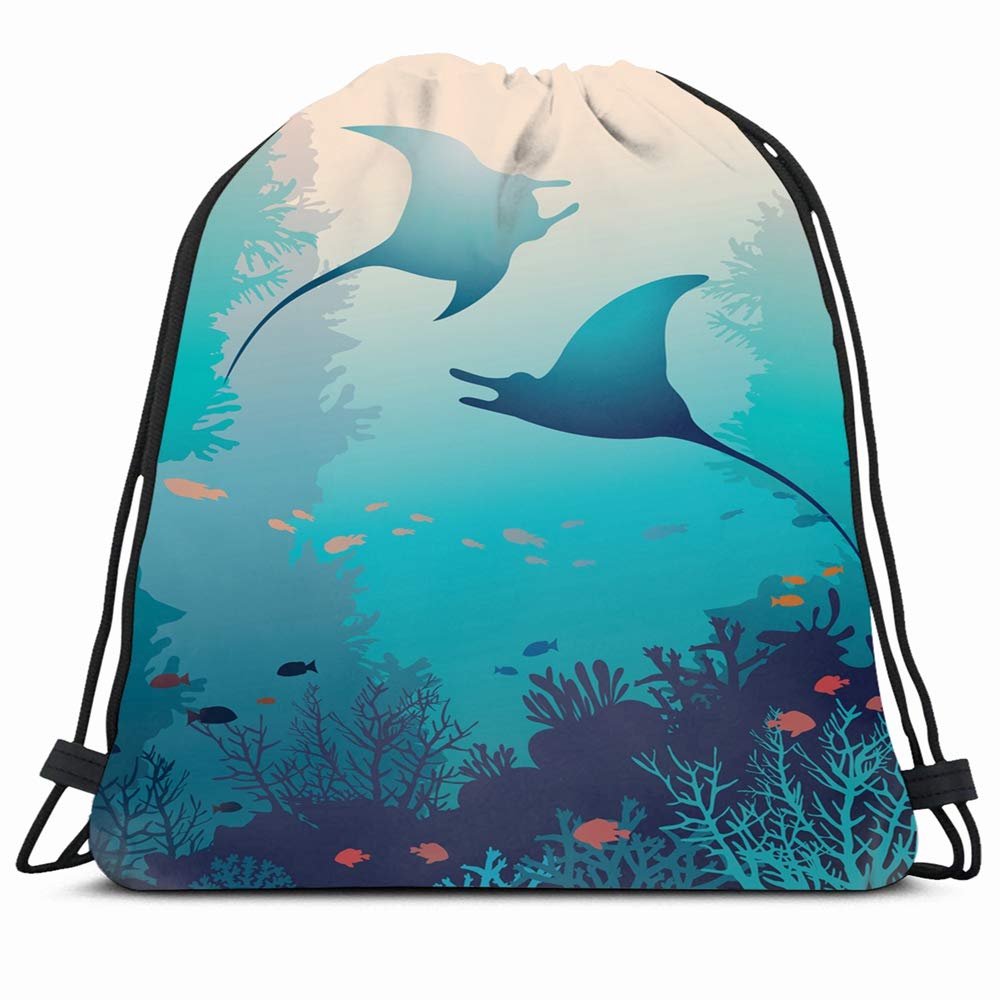 Amazon.com | Ahawoso Drawstring Backpack String Bag 14X18 ...