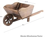 Denny International Burntwood Wooden Wheelbarrow Planter Fir Wood Rustic Wheel view 3