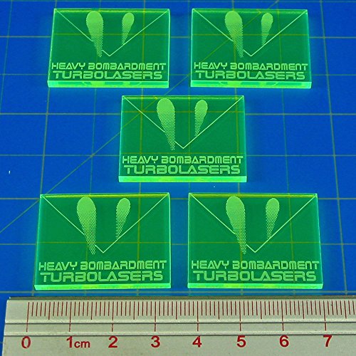 Space Fighter, Turbolasers Tokens, Fluorescent Green (5)