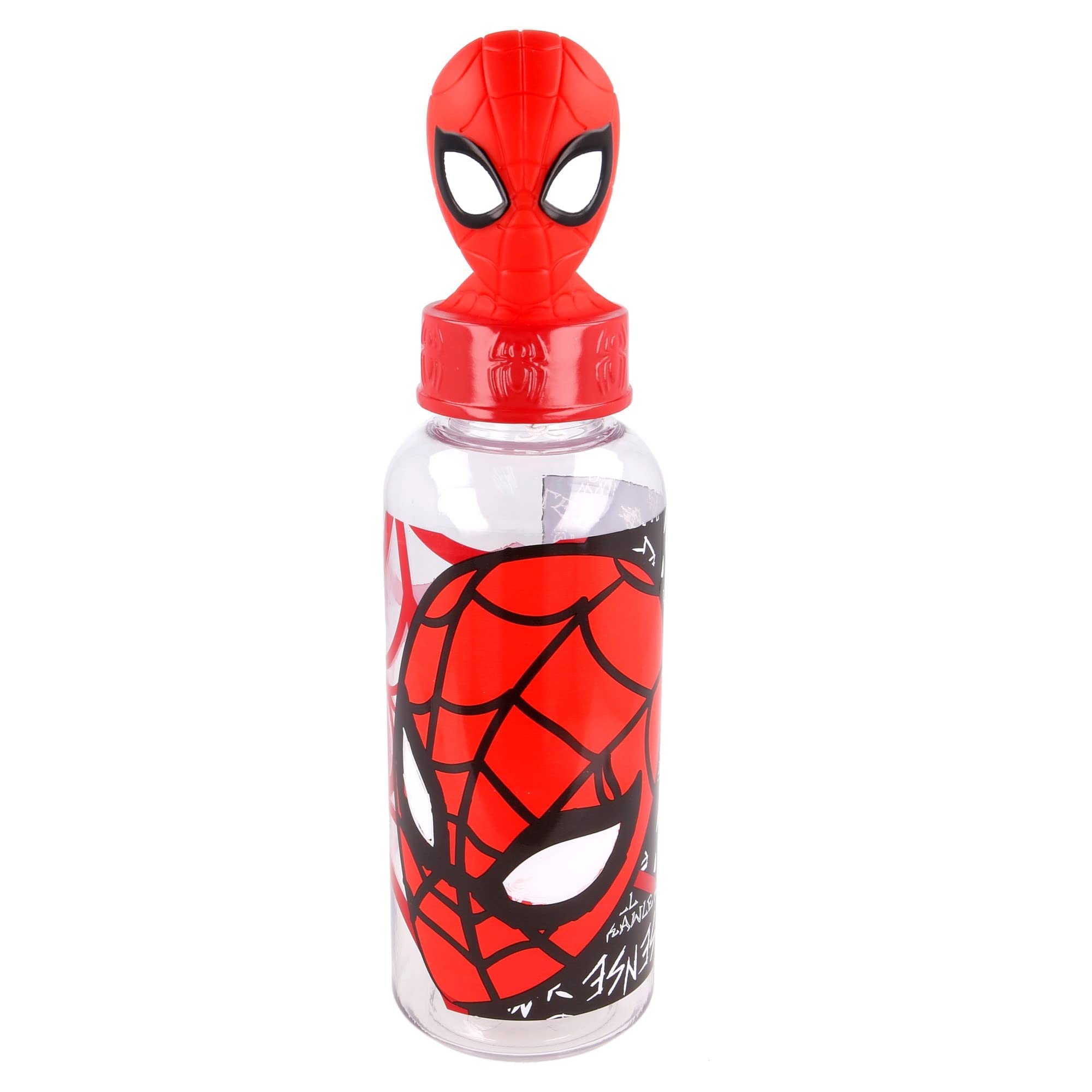 Stor 84124971011603D Bottle Figurine, 560 ml Capacity, Spiderman Web Urban