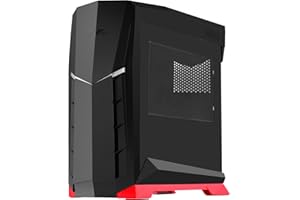 SilverStone Technology ATX Tower Case, 90 Degree Motherboard Rotation with Window, Black & Red CS-RVX01BR-W