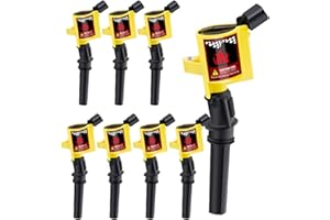 Big-Autoparts 8 Pcs Ignition Coil Pack compatible with Ford F150 F250 Explorer Lincoln Mercury 4.6L 5.4L V8 V10, Upgraded Coil Pack DG508 DG457 DG472, Yellow