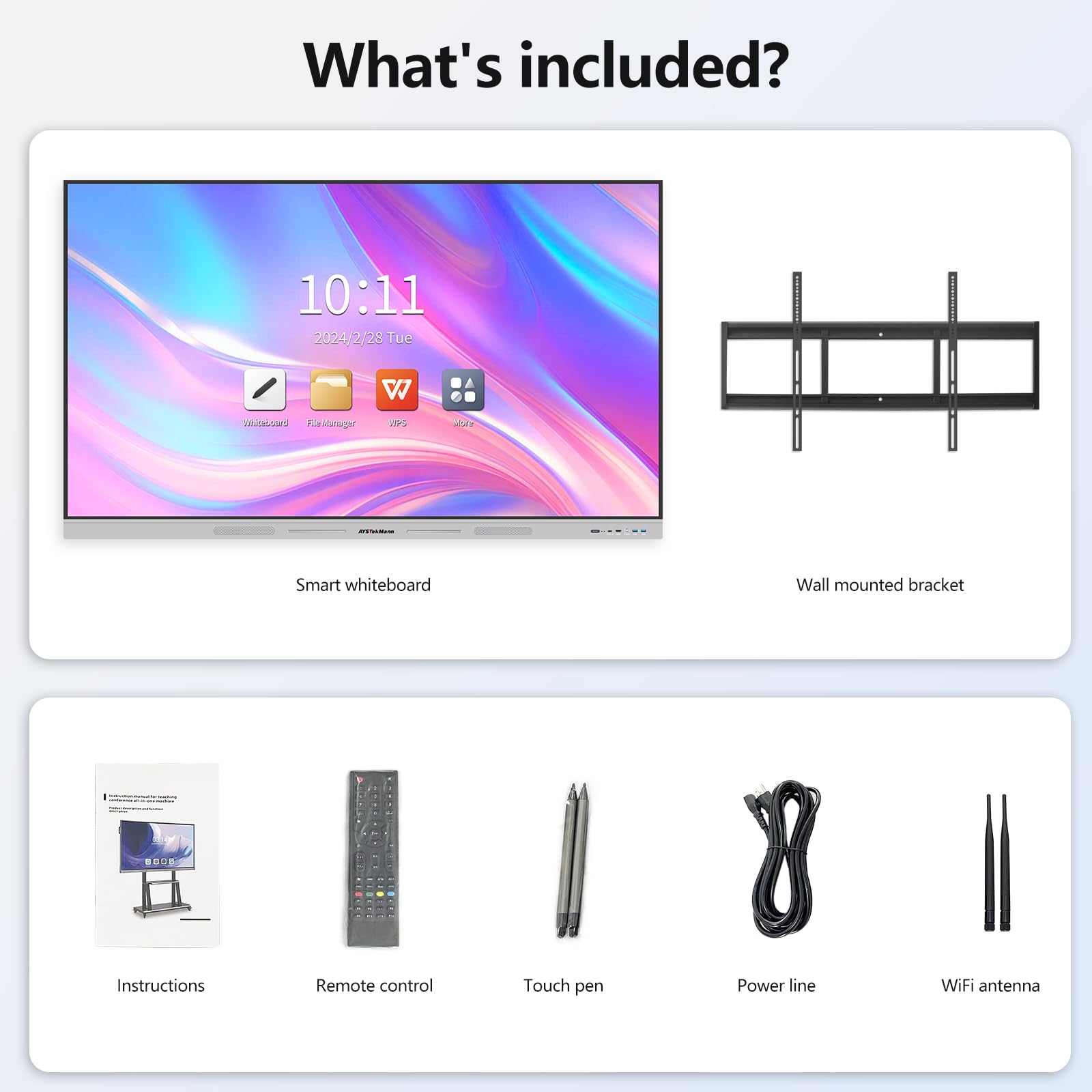 Mua AYSTeKMann Smart Board 75 inch 4K Interactive Whiteboard Touch ...