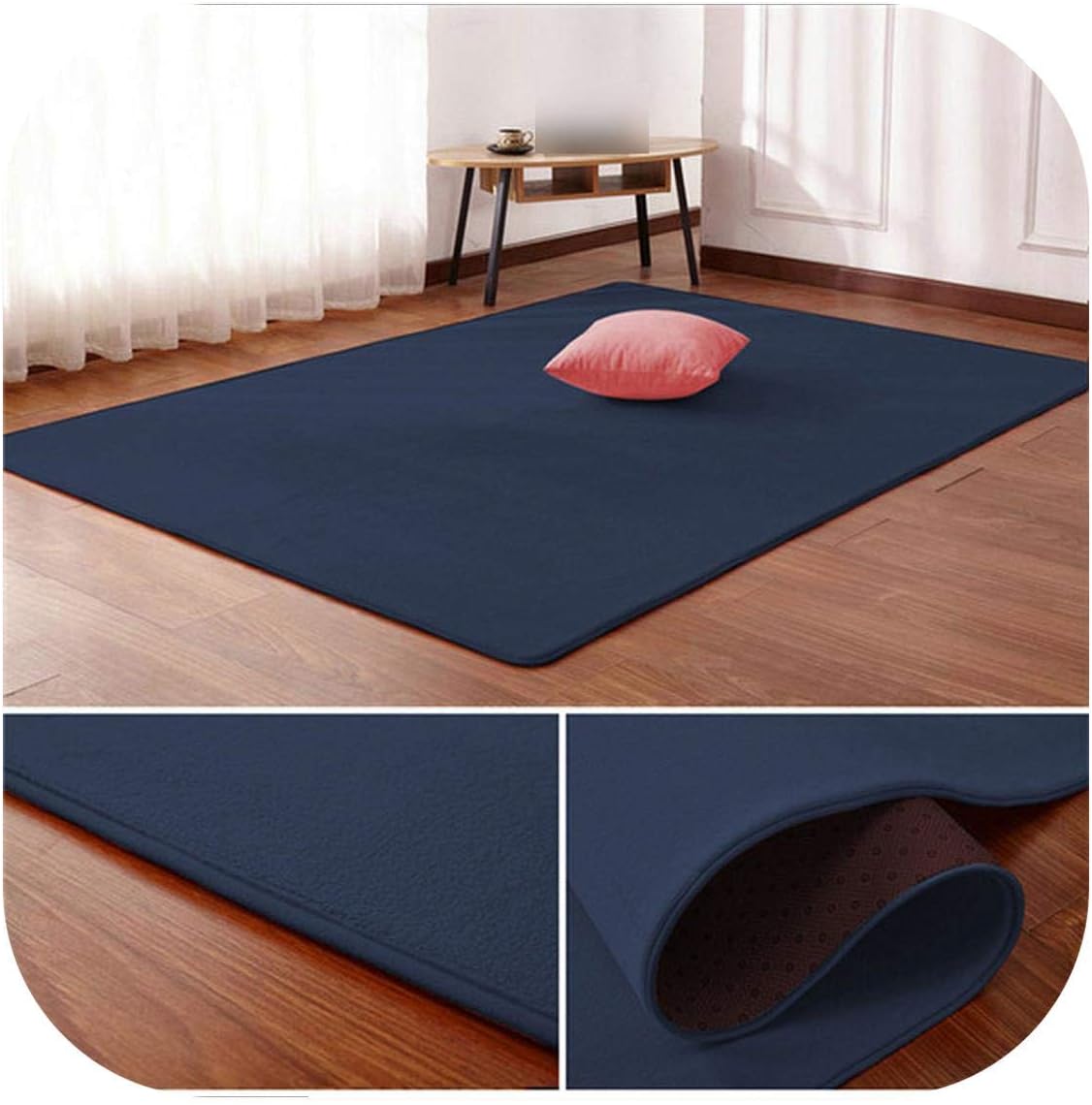 Desk Rug Nordic Coral Velvet Carpet Living Room Floor Mat Bedroom NonSlip Blanket
