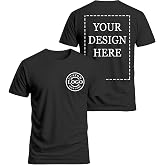 Custom T Shirts for Men Women,Personalized Shirts with Photo Logo Text,Customized T-Shirt for Front &amp; Back Print