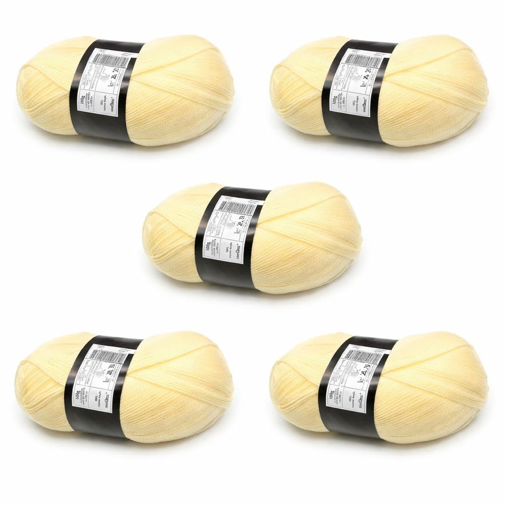 Lexicon Select DK Double Knitting Yarn - 5 x 100g Balls - Cream Double Knitting Wool