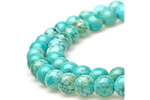 MJDCB Best Sellers Stone Beads Turquoise Round Loose Beads for Jewelry Making DIY Bracelet Necklace (4mm)