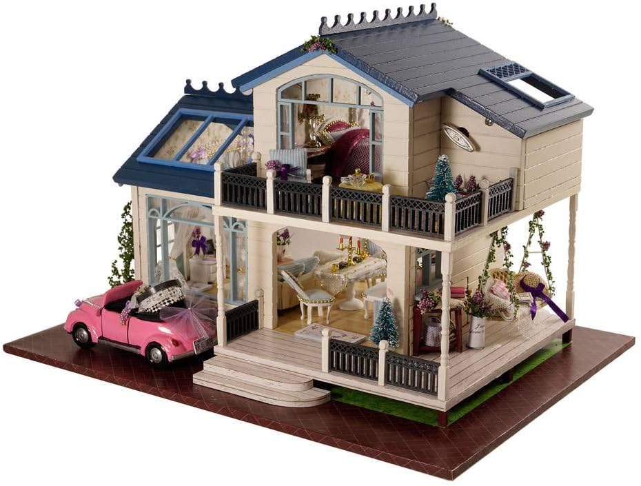 Rylai 3D Puzzles Wooden Handmade Miniature Dollhouse DIY Kit Light