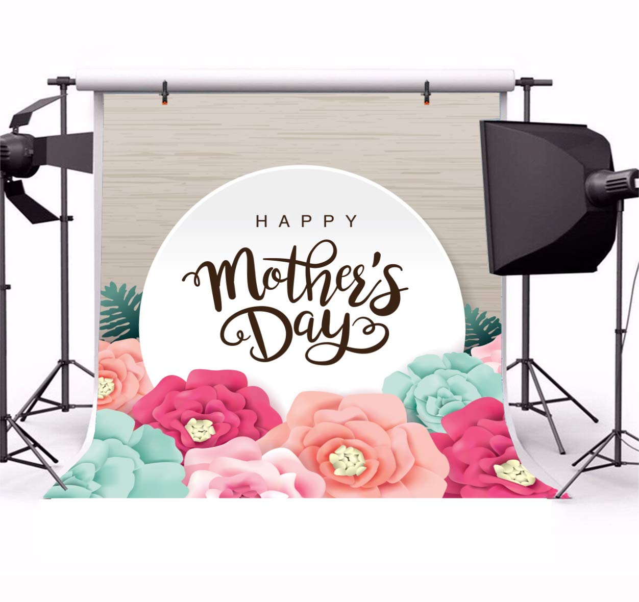 Amazon Com Leowefowa 5x5ft Happy Mother S Day Backdrops Wood
