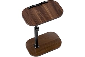 EGCUQ Brown Couch Table-360°Swivel TV Tray Table, Height Adjustable TV Table for Bed,Chair,Couch Or Small Spaces