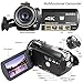 4K Camcorder, Ansteker Ultra-HD 1080P 24MP 30FPS Digital WiFi Video Camera, IR Night Vision Camcorder with Microphone and Wide Angle Lens,Lens Hood (Black+Lens)