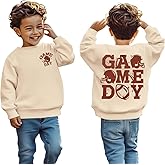 KEKEMI Toddler Boys Girls Football Sweatshirt Funny Game Day Pullover Shirt Ballgame Outfit Football Fans Tops Sports Clothes