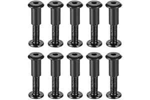 uxcell Screw Post Fit for 5/16"(8mm) Hole Dia, Male M6x30mm Binding Bolts Leather Fastener Carbon Steel Black 10 Sets