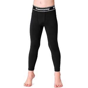 Boys Compression Pants Fleece Lined Thermal Sports Base Layer 2T-12Y | Toddler to Youth, Sizes 2T, 3T, 4T, 5T–12Y, Stretch Sp