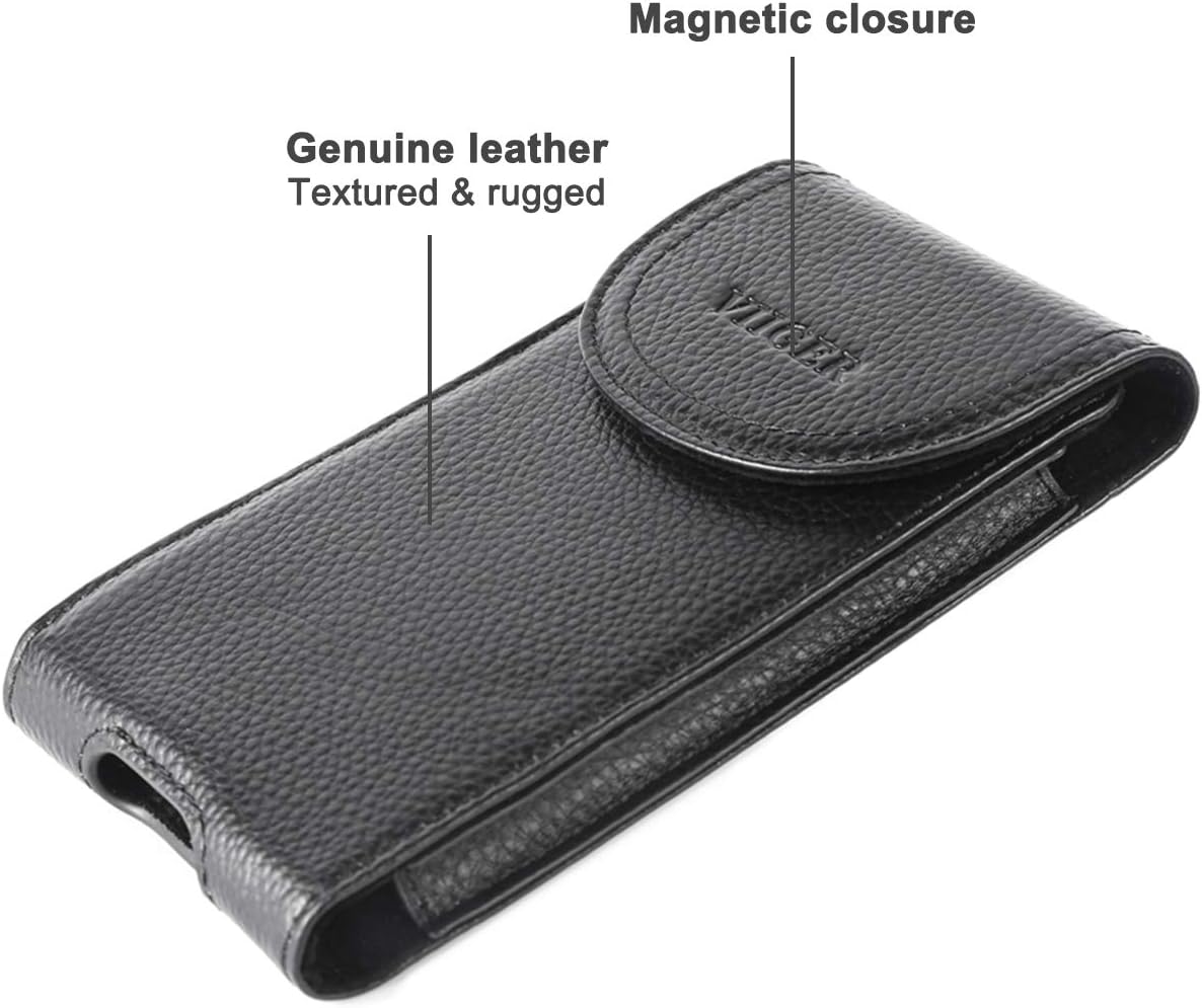 Leather Phone Case Belt Clip Holster Belt Pouch Holder Cellphone Belt Case Smartphone Belt Loop Pouch Bag for Men Magnetic Closure Compatible With iPhone 15 Pro Max 16 Pro Samsung Galaxy S25 - Image 3