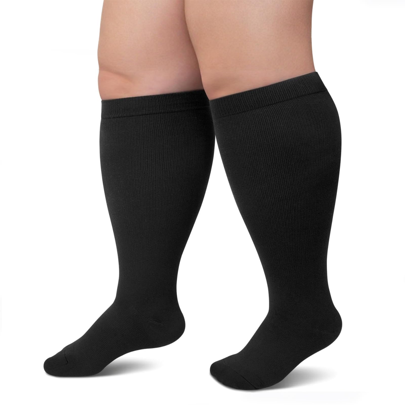 Bisienya Compression Sock Plus Size for Men and Women Wide Calf Compression Socks Flight Travel Running Sports Seniors Fitness Athletic 20-30 mmHg 1Pairs