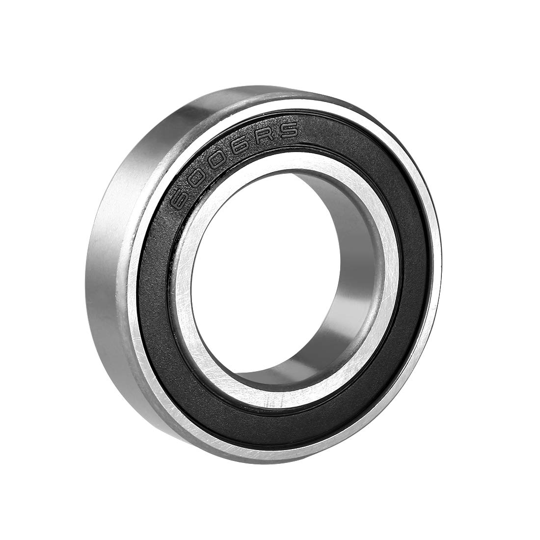 sourcing map 6006RS Deep Groove Ball Bearing Single Sealed 160106, 30mm x 55mm x 13mm Chrome Steel Bearings (Pack of 1)